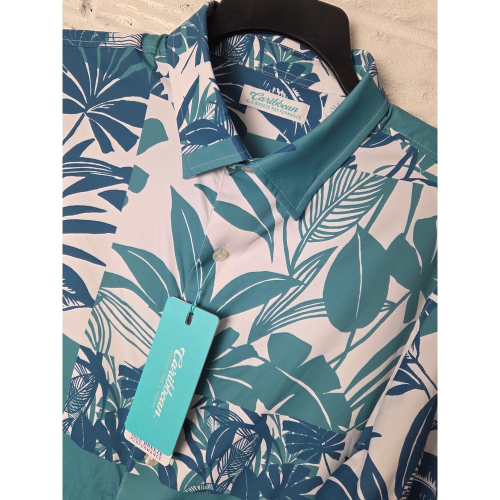 Caribbean button up Men's size Large shirt Isle Breeze Performance Tropical NWT
